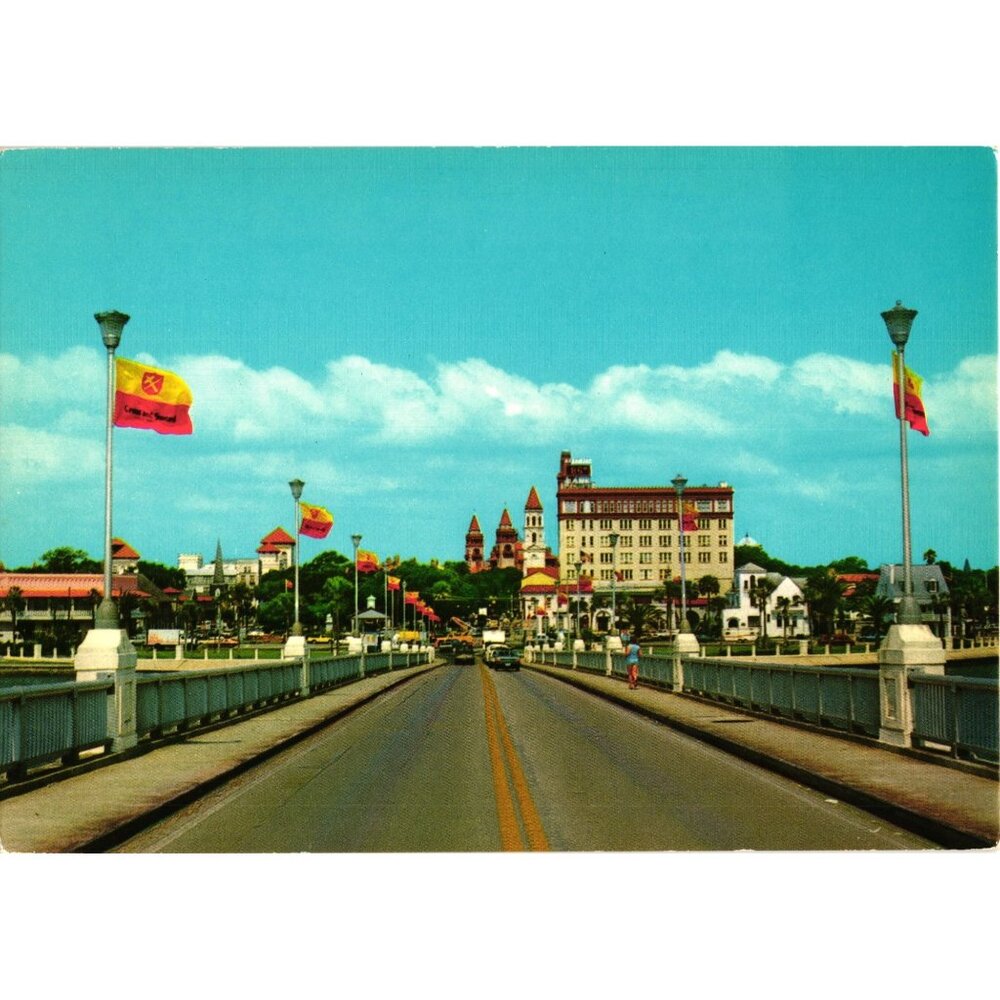 Bridge Of Lions St Augustine Florida Postcard Vintage International Print